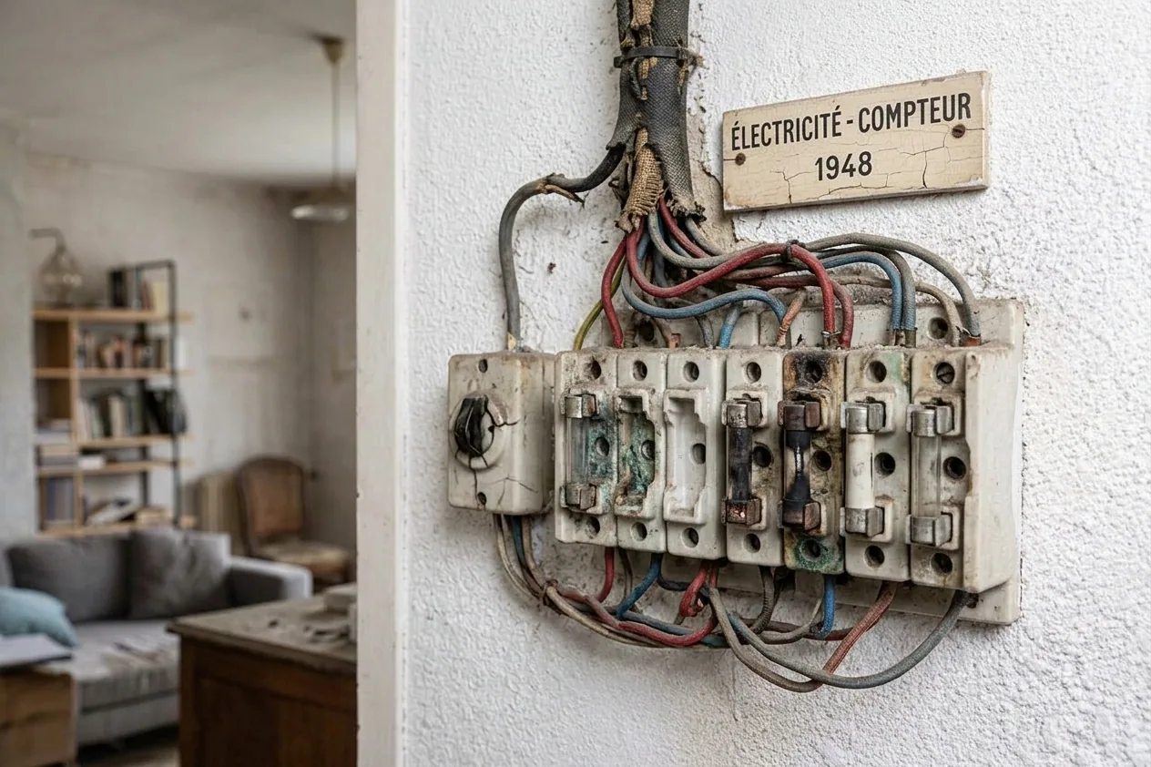 Électricien à Cergy — avant (chantier 1)